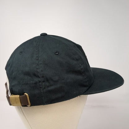 Braille Skateboarding 5 Panel Black One Size Hat Leather Strapback Flat Brim