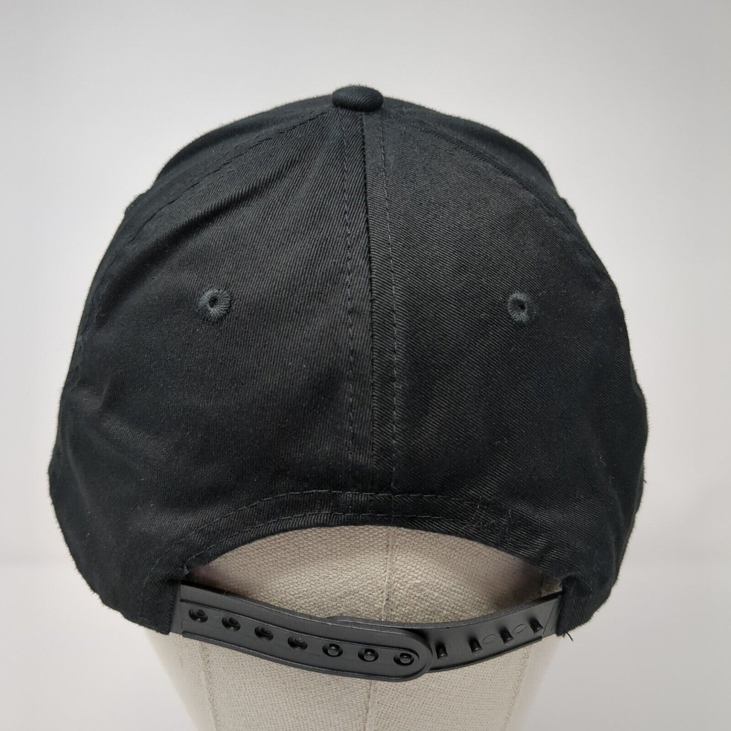 Unbranded Snapback Hat Black One Size Adjustable Embroidered 6 Panel Cotton