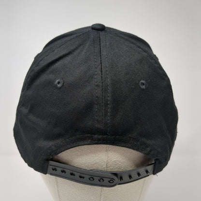 Unbranded Snapback Hat Black One Size Adjustable Embroidered 6 Panel Cotton