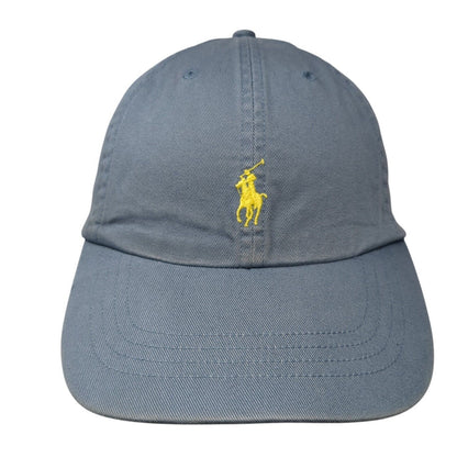 Polo Ralph Lauren Slideback Hat Blue One Size Small Pony Leather Strap