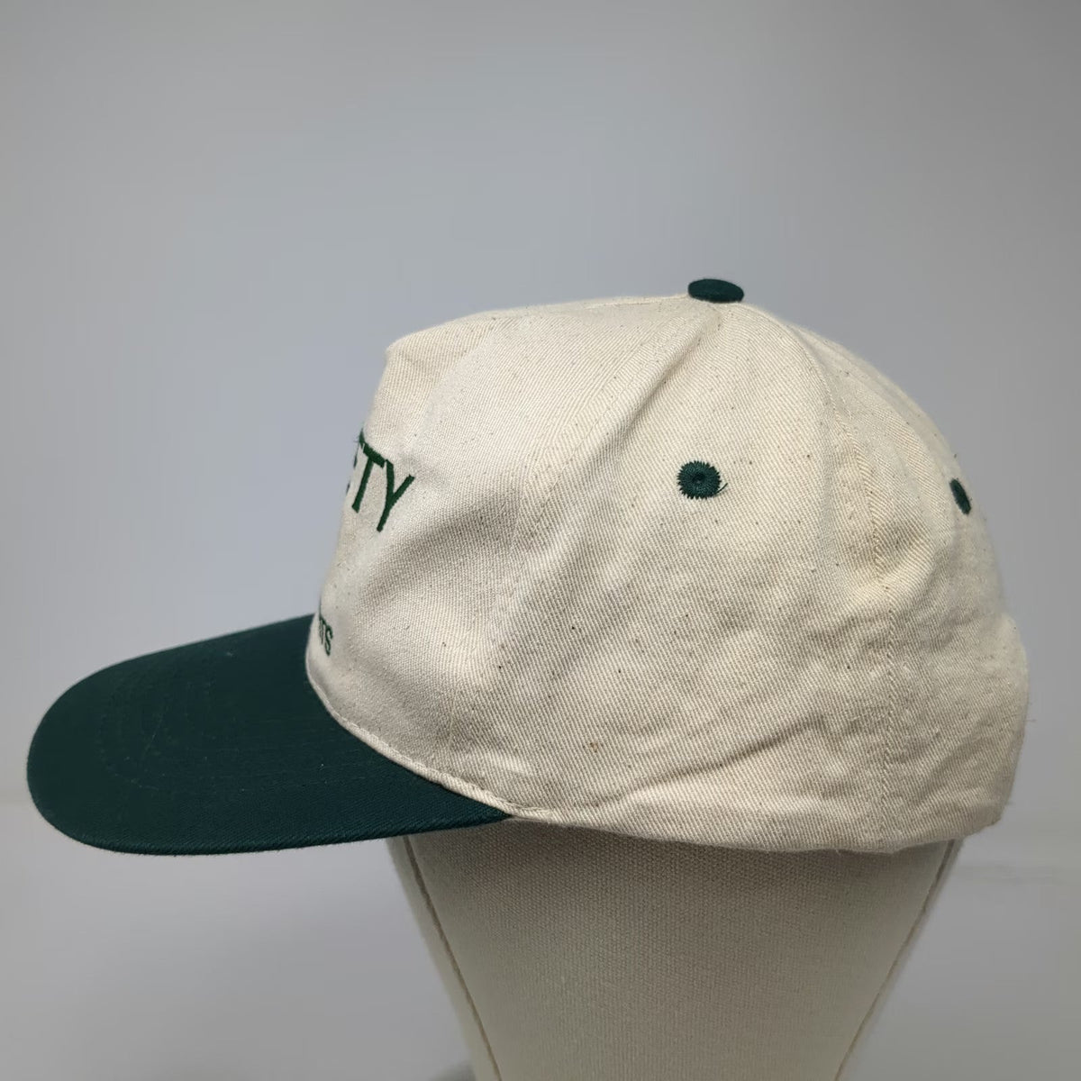 KC Caps 5 Panel Beige Green One Size Safety Never Hurts Snapback Workwear Hat