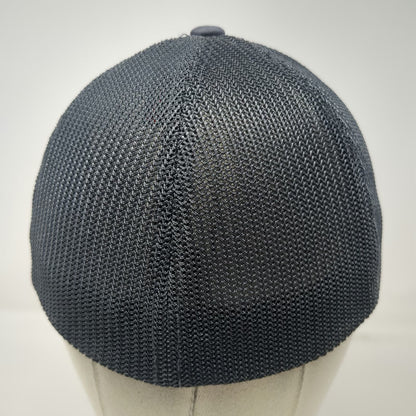 Port Authority Baseball Cap Gray M Meridian Speedway Racing Mesh Fitted hat