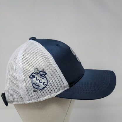 Live Lucky Slideback Trucker Hat Blue OSFA Adjustable Mesh Back Black Clover