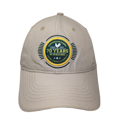 Sanderson Farms 70 Years of Excellence Strapback Hat Tan OS Adjustable 6 Panel