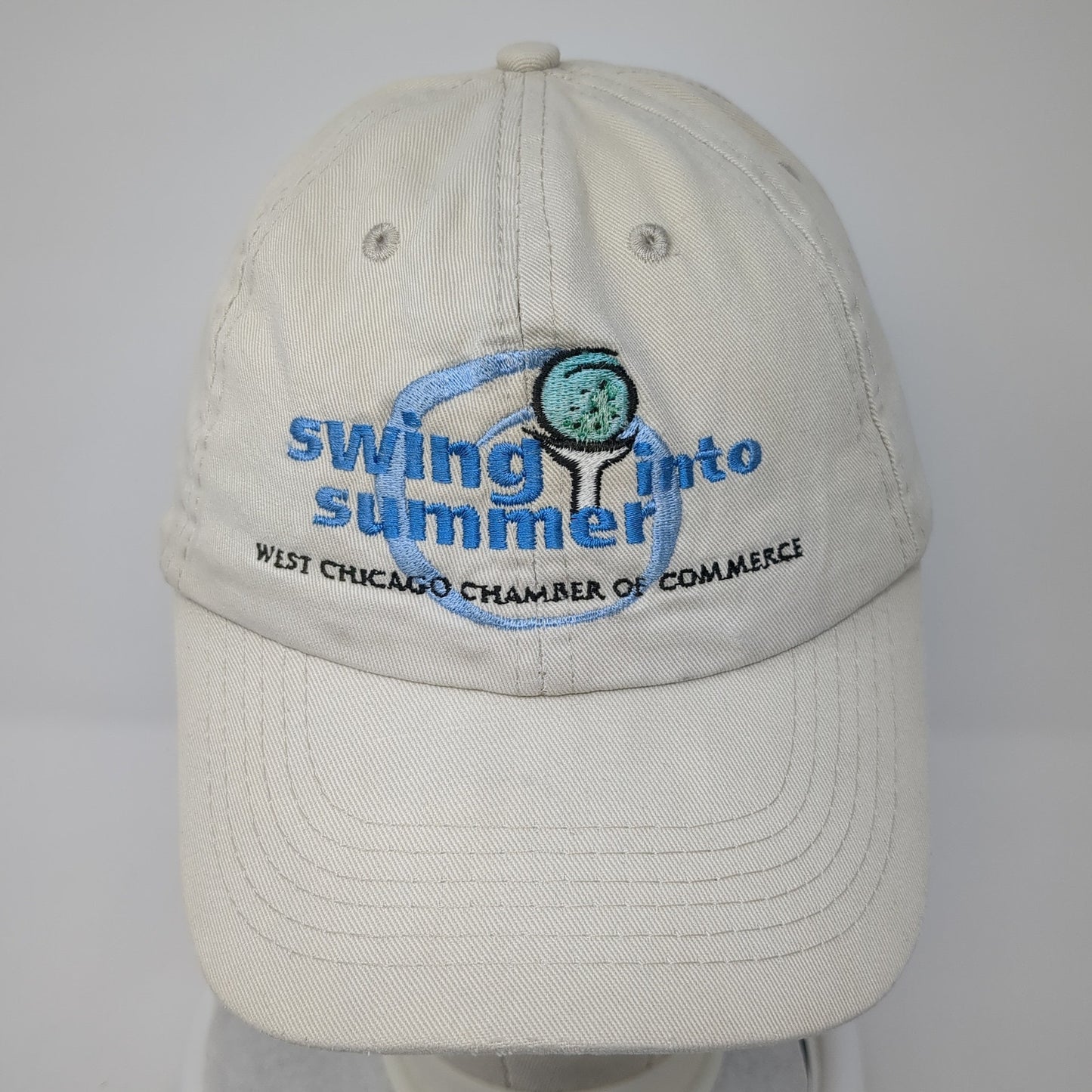 Swing Into Summer West Chicago Chamber Of Commerce Baseball Cap Beige OS AMC