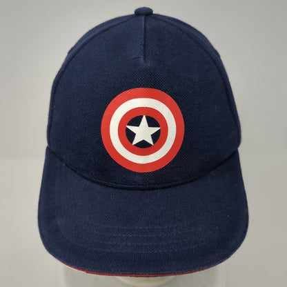 Captain America Snapback Hat Blue One Size Adjustable 6 Panel Marvel Avengers