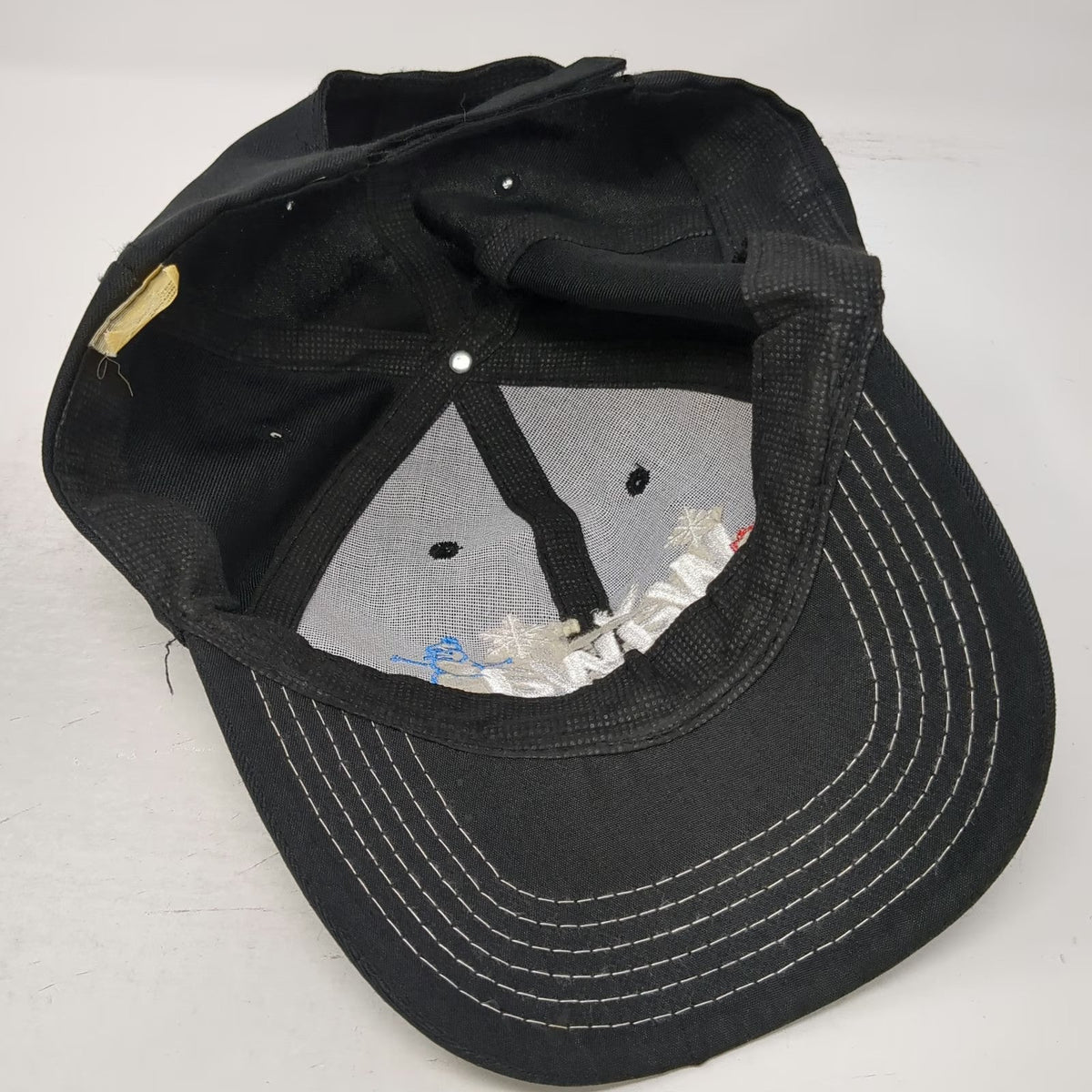 Baseball Cap Black One Size Wawa Snowman Snowflake Holiday Contrast Stitch Hat
