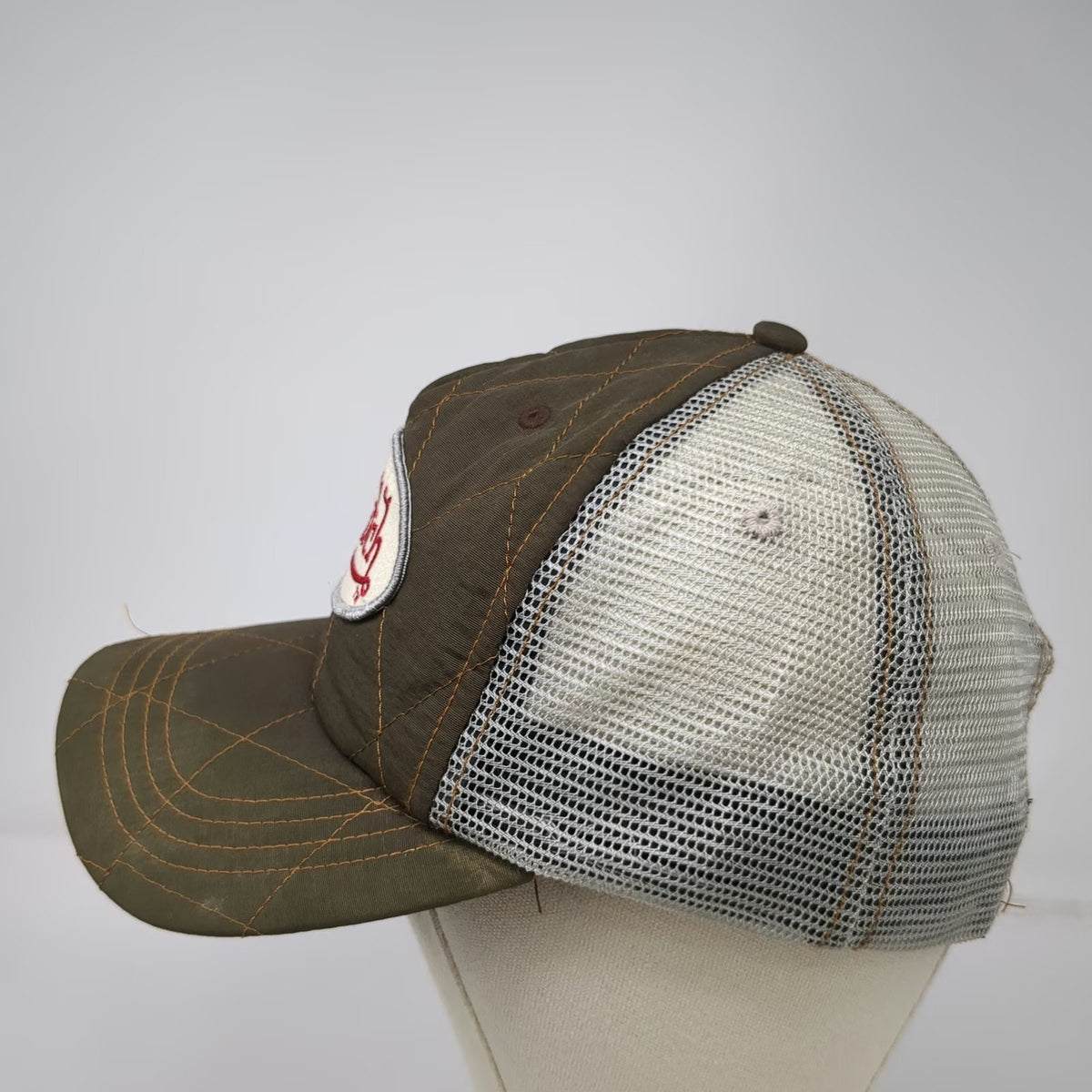 Von Dutch Trucker Hat Brown One Size Quilted Patch Mesh Snapback Embroidered Hat