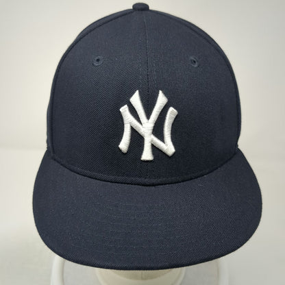 New Era New York Yankees MLB Blue Snapback One Size Hat 9FIFTY Flat Brim White