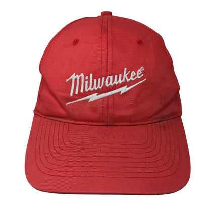 Milwaukee Strapback Hat Red OSFA Embroidered Adjustable Hit Wear