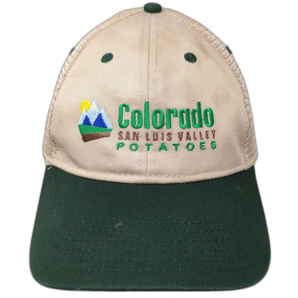 Otto Trucker Hat Beige Green One Size Colorado San Luis Valley Potatoes Snapback