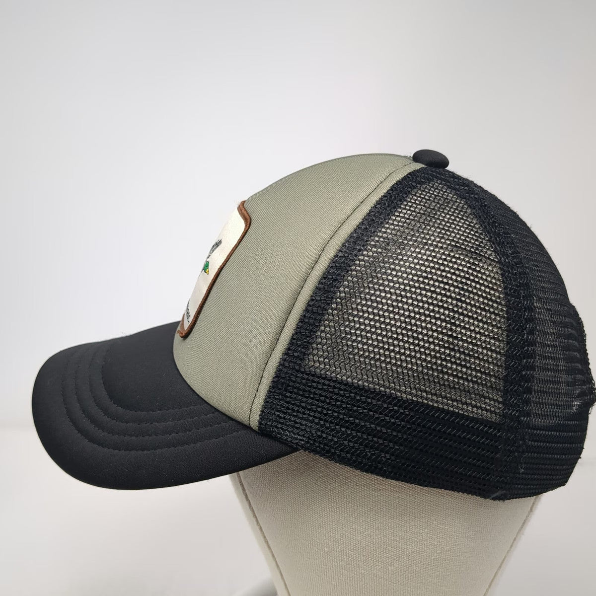 Dravus Trucker Hat Green Black One Size Parks & Rec Mallard Duck Graphic Patch