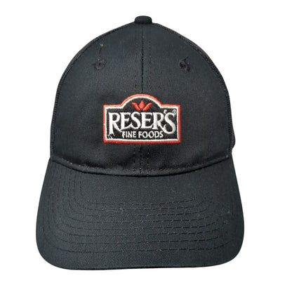 Reser's Fine Foods Strapback Trucker Hat Black One Size Adjustable Mesh Back