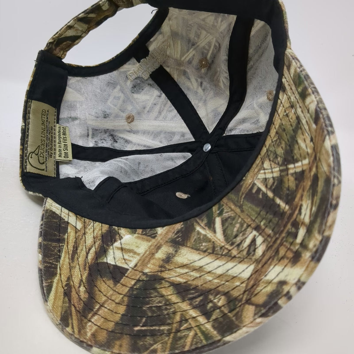 Ducks Unlimited Green Baseball Cap One Size Camo Duck Logo Slideback Hat