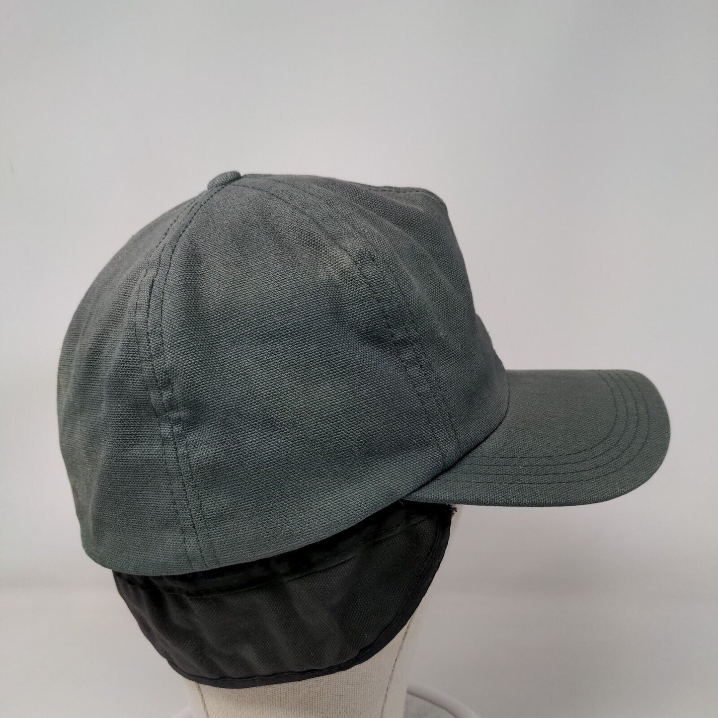 Unbranded Fitted Hat Green Large Neck Flap Solid Blank Outdoor