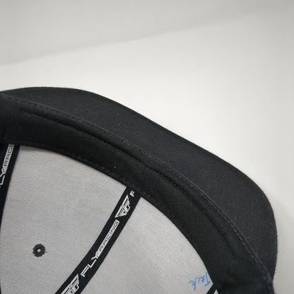 Fly Racing Snapback Hat Black One Size Adjustable Vented Holes 6 Panel