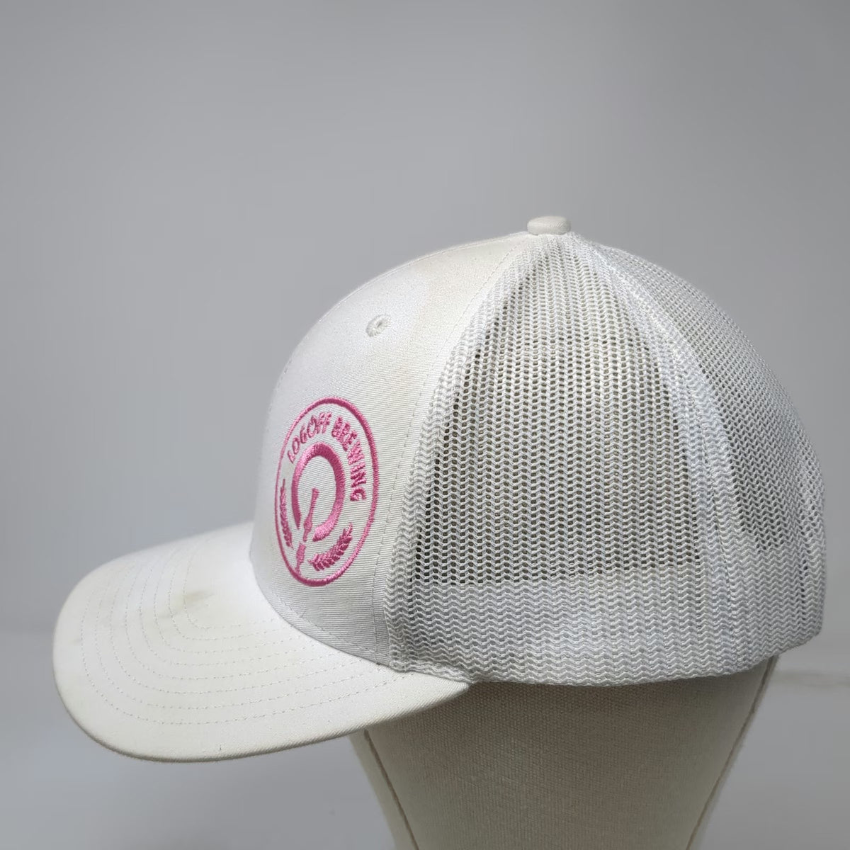 Richardson Trucker Hat White One Size Mesh Snapback Logoff Brewing Beer Craft