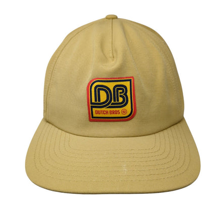 DB Dutch Bros 92 Snapback Hat Tan One Size Adjustable Embroidered Vented Holes