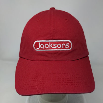 Jacksons Slideback Hat Red One Size Embroidered 6 Panel Fahrenheit