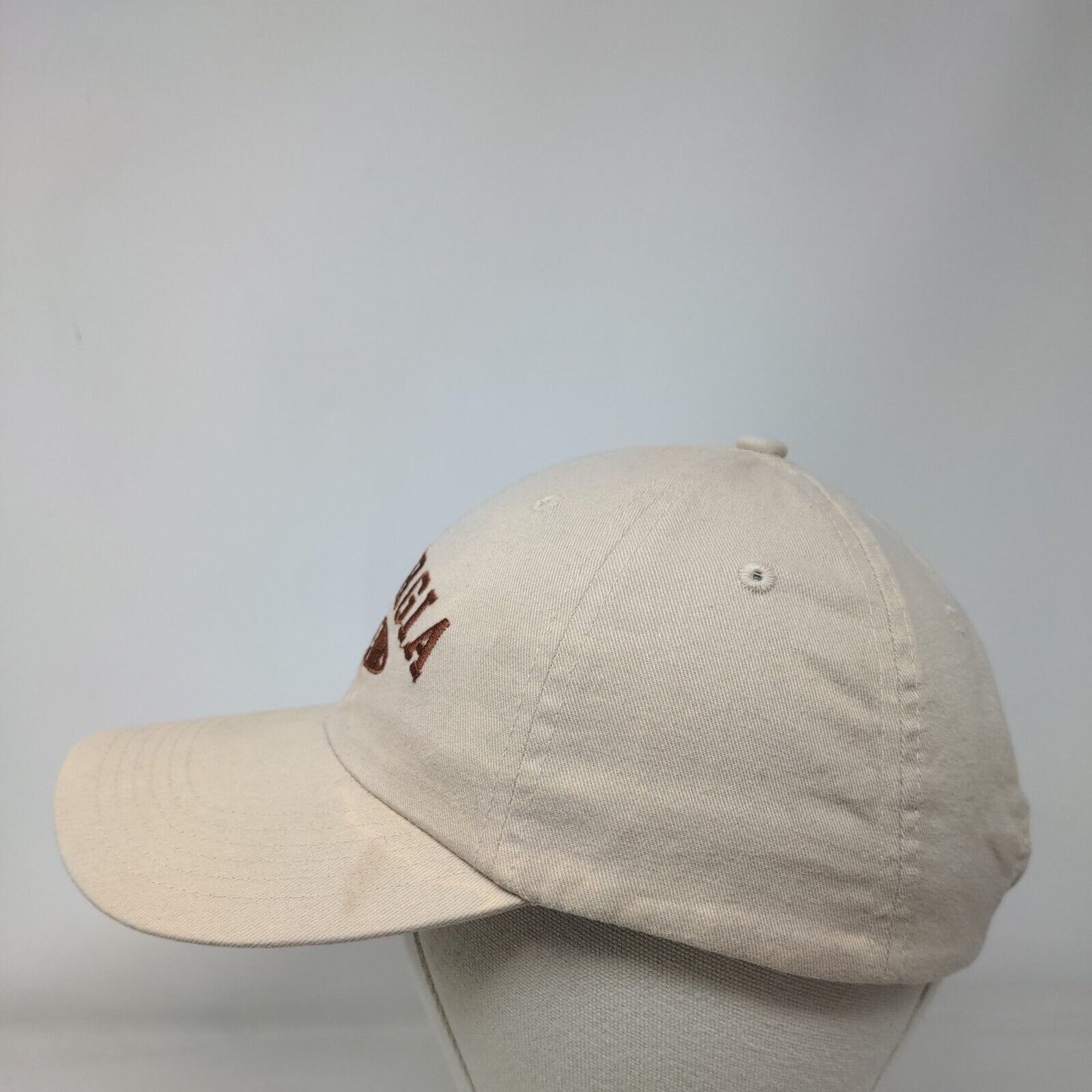 Georgia Slideback Hat Tan One Size Adjustable Solid Embroidered Big X