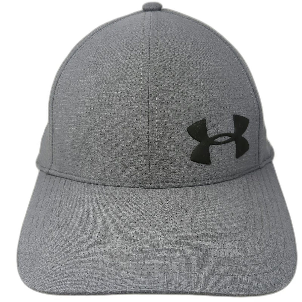 Under Armour Baseball Cap Gray L Fitted Textured Polyester Moisture Wicking Hat