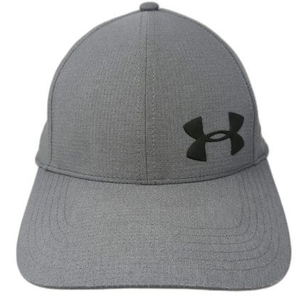 Under Armour Baseball Cap Gray L Fitted Textured Polyester Moisture Wicking Hat