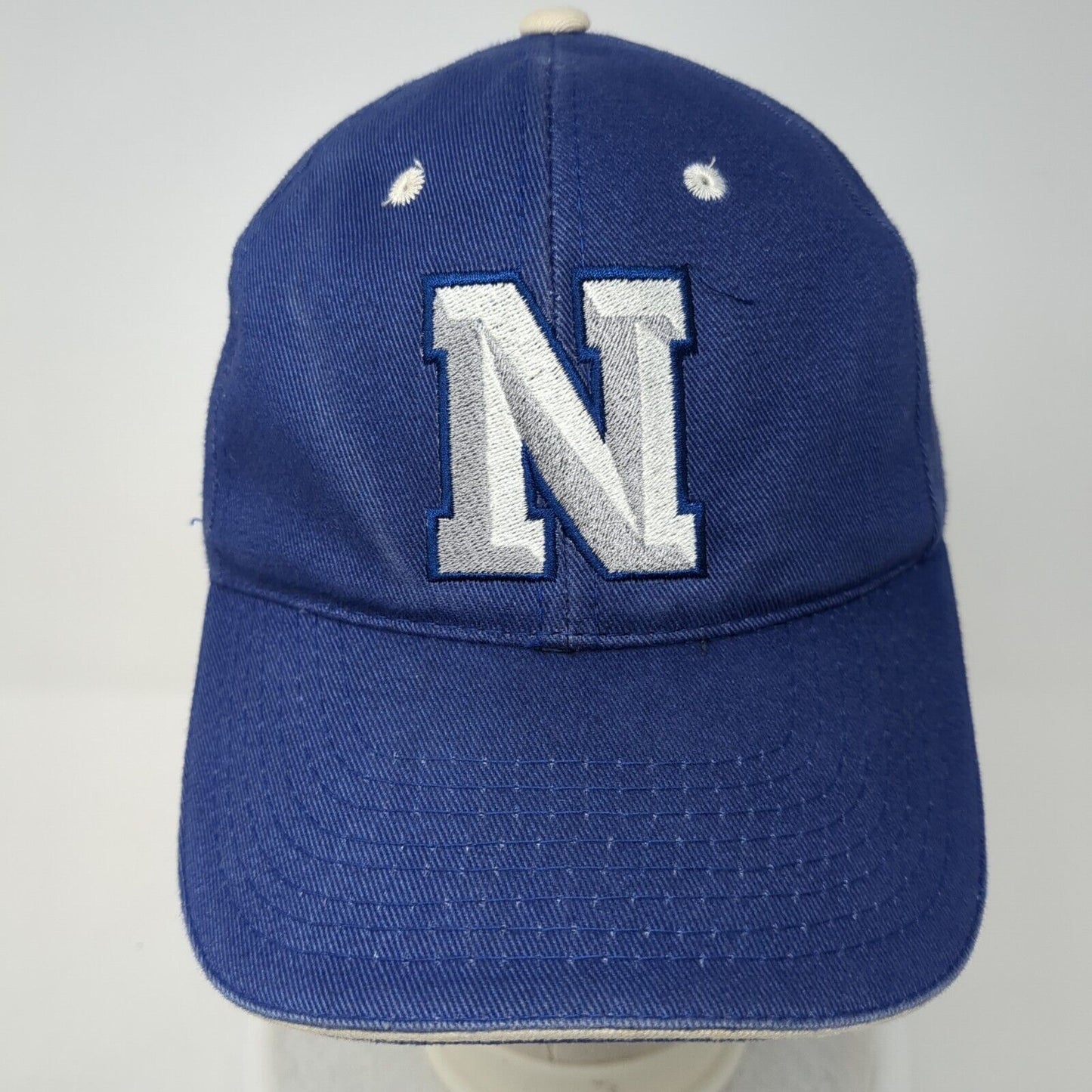 Letter N Strapback Hat Blue One Size Adjustable Outdoor Cap 6 Panel