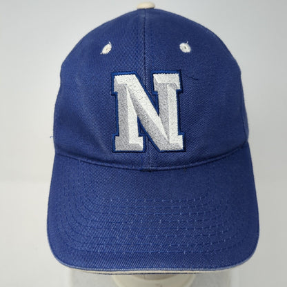 Letter N Strapback Hat Blue One Size Adjustable Outdoor Cap 6 Panel