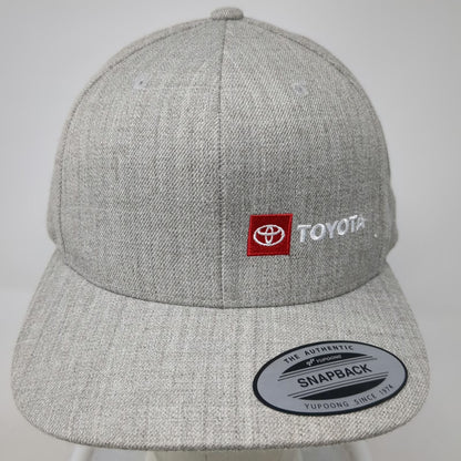 Yupoong Snapback Hat Gray One Size Toyota Logo Green Underbrim Flat Brim Wool