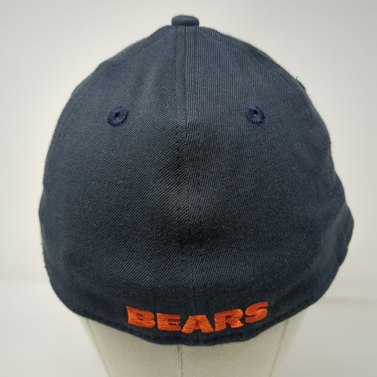 Chicago Bears NFL New Era XL Blue Orange 39THIRTY Stretch Curved Brim Cap Hat