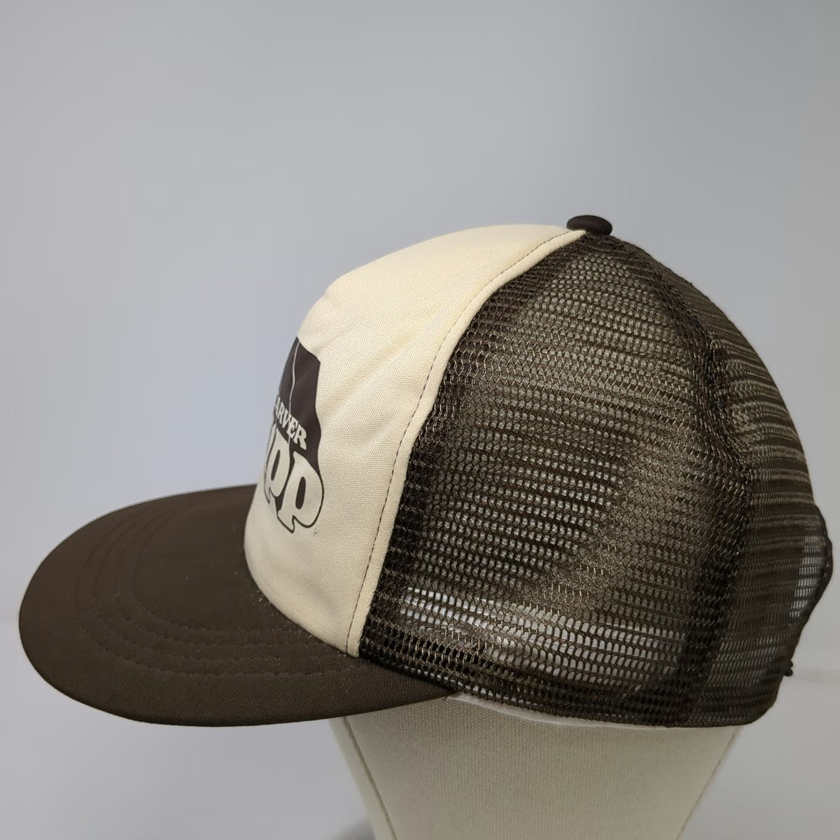 California Headwear Trucker Hat Brown One Size Mesh Back Snapback Foam Crown Hat