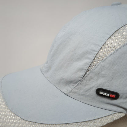 Sports Slideback Hat Gray One Size Adjustable Mesh Trim Solid Outdoor