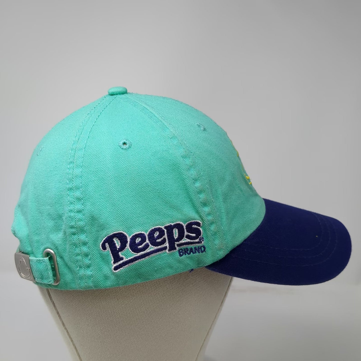 Peeps Brand Baseball Cap Green Blue One Size Cotton Slideback Mascot Hat