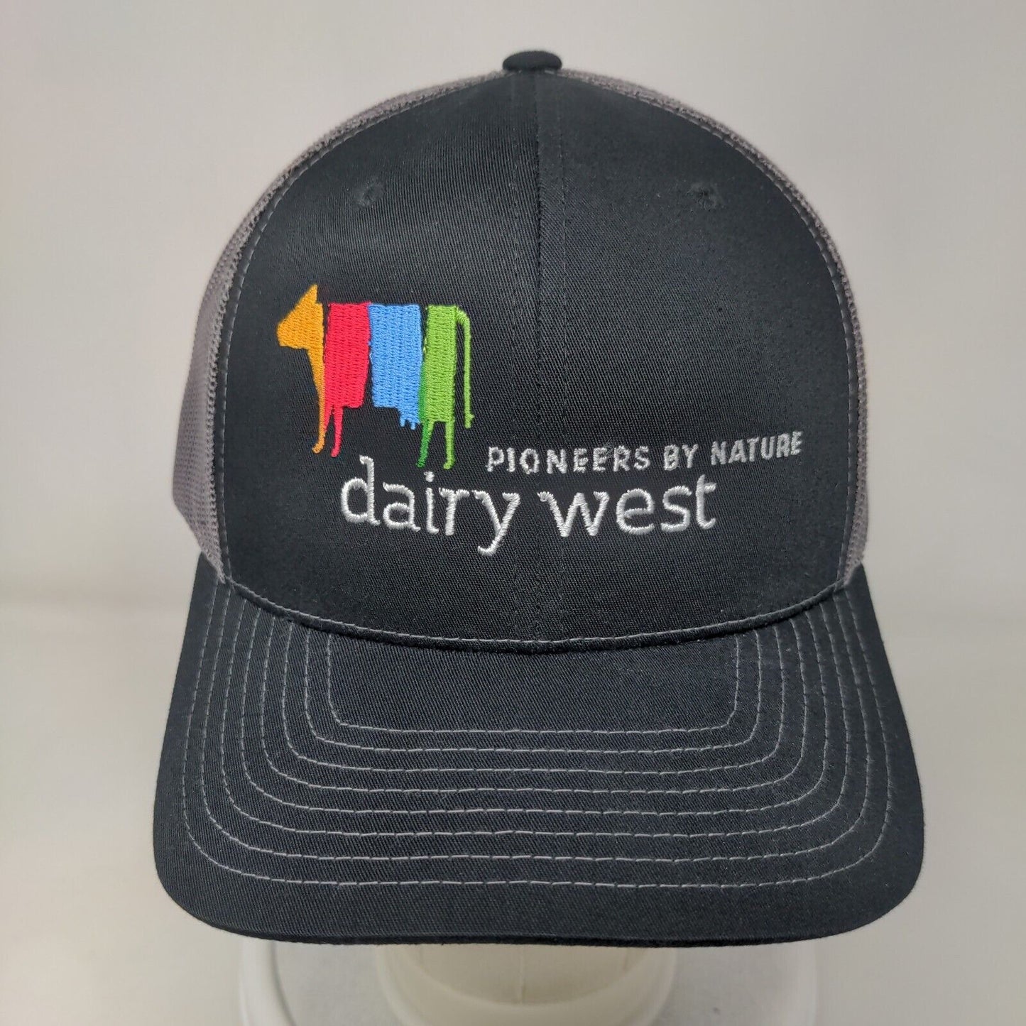 Pioneers by Nature Dairy West Snapback Trucker Hat Black One Size Richardson