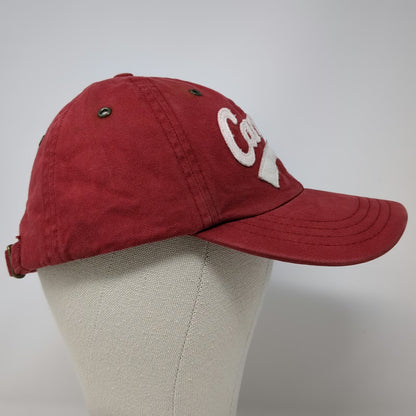 Roots Athletics Baseball Cap Red OSFM Slideback Canada Beaver Logo Cotton Hat