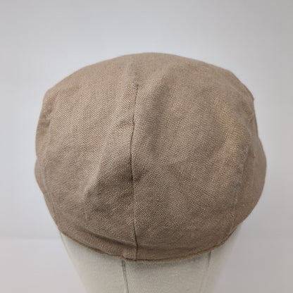 Unbranded Newsboy Flat Cap Tan One Size Lightweight Snap Button Blank