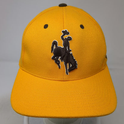 Wyoming Cowboys NCAA Zephyr Yellow Brown L Stretch Fit Steamboat Mascot Cap Hat