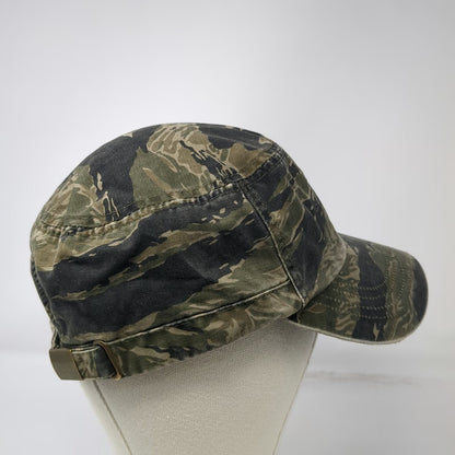 Army Cap Green Tigerstripe Camo One Size Side Zipper Pocket Slideback Cadet Hat
