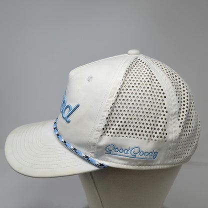 Good Good Golf White Trucker Hat One Size Blue Rope Script Mesh Back Snapback