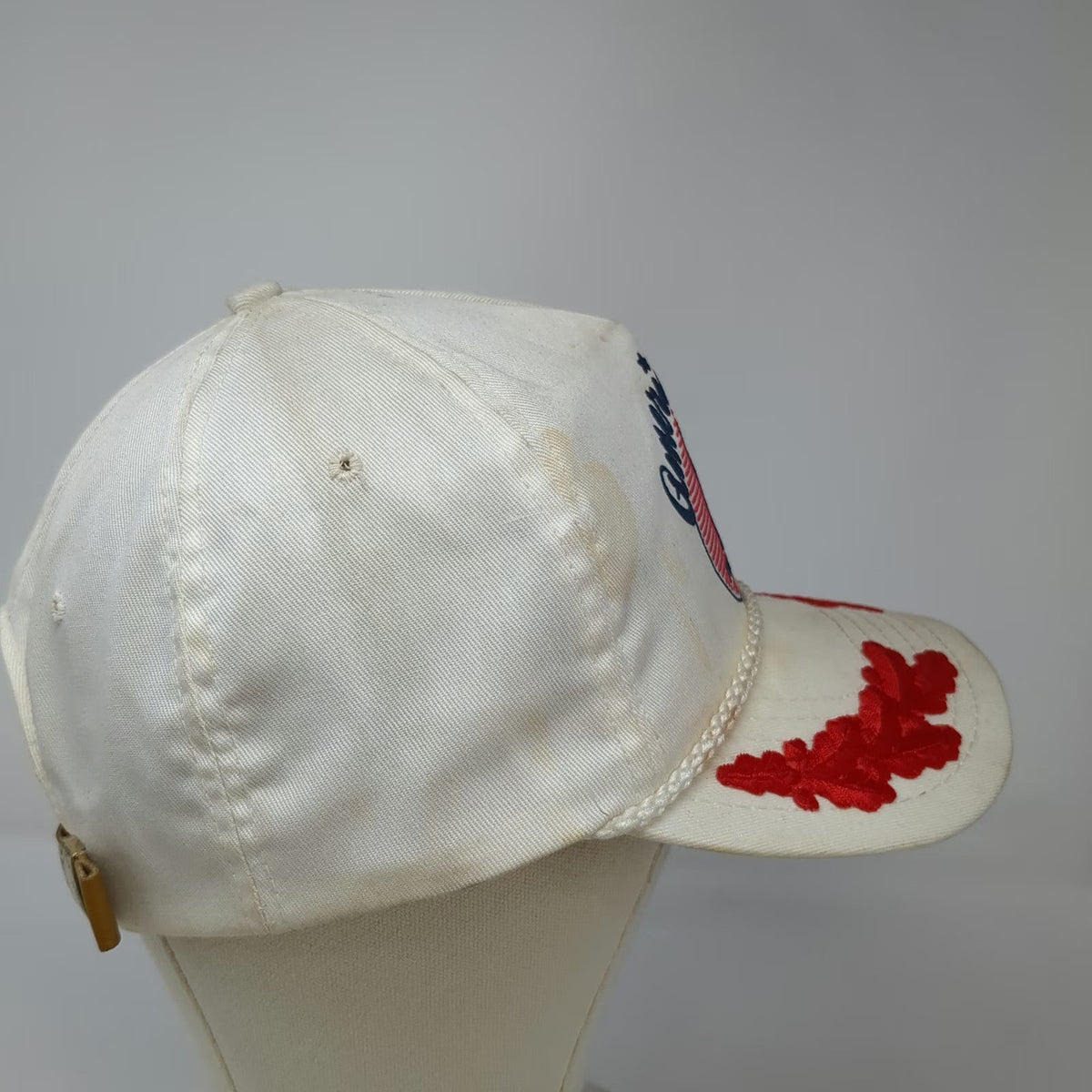 Headliner American NDT Products Inc 5 Panel White Hat One Size Rope Strapback