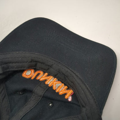 Dunkin Baseball Cap Black One Size Embroidered Logo Strapback Hat Coffee Donut