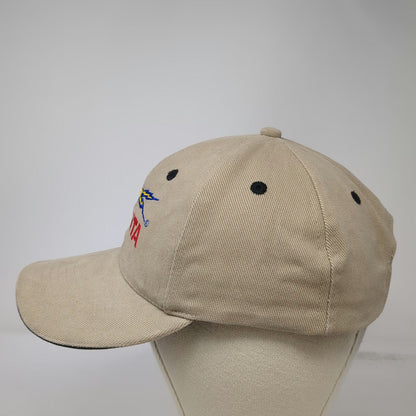 Art Headwear Baseball Cap Beige Red Blue Yellow OSFM Embroidered Hat Slideback