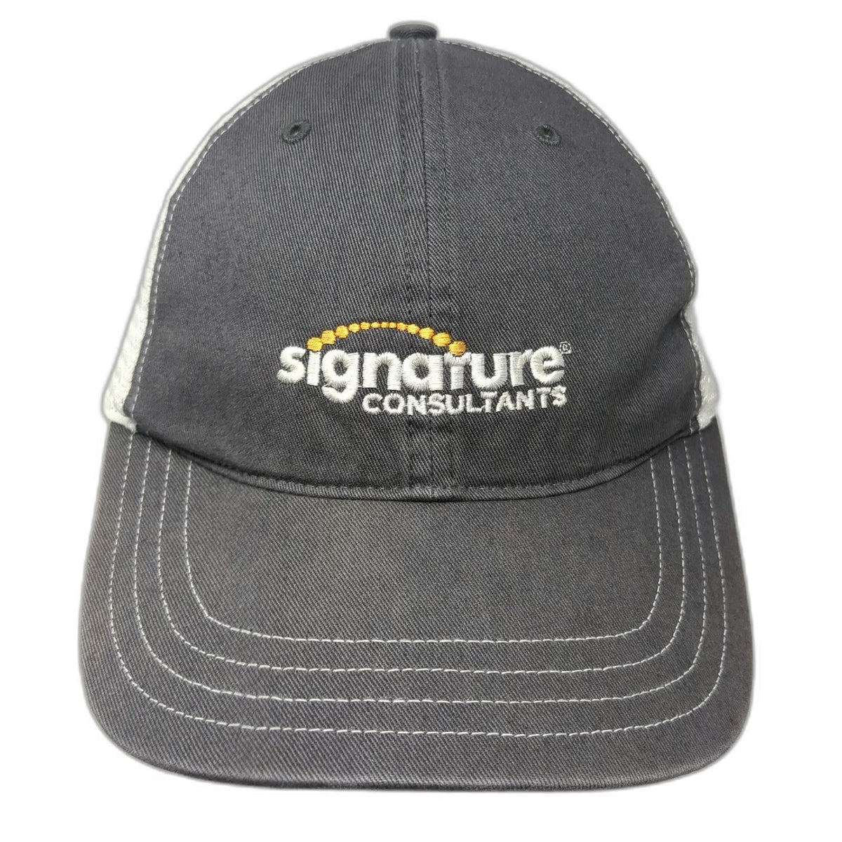 Richardson Trucker Hat Gray L Signature Consultants Mesh Snapback Curved Brim
