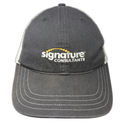 Richardson Trucker Hat Gray L Signature Consultants Mesh Snapback Curved Brim