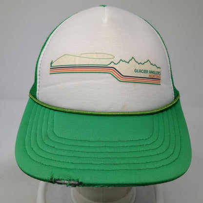 Ouray Trucker Hat Green White One Size Glacier Anglers Montana Fishing Snapback