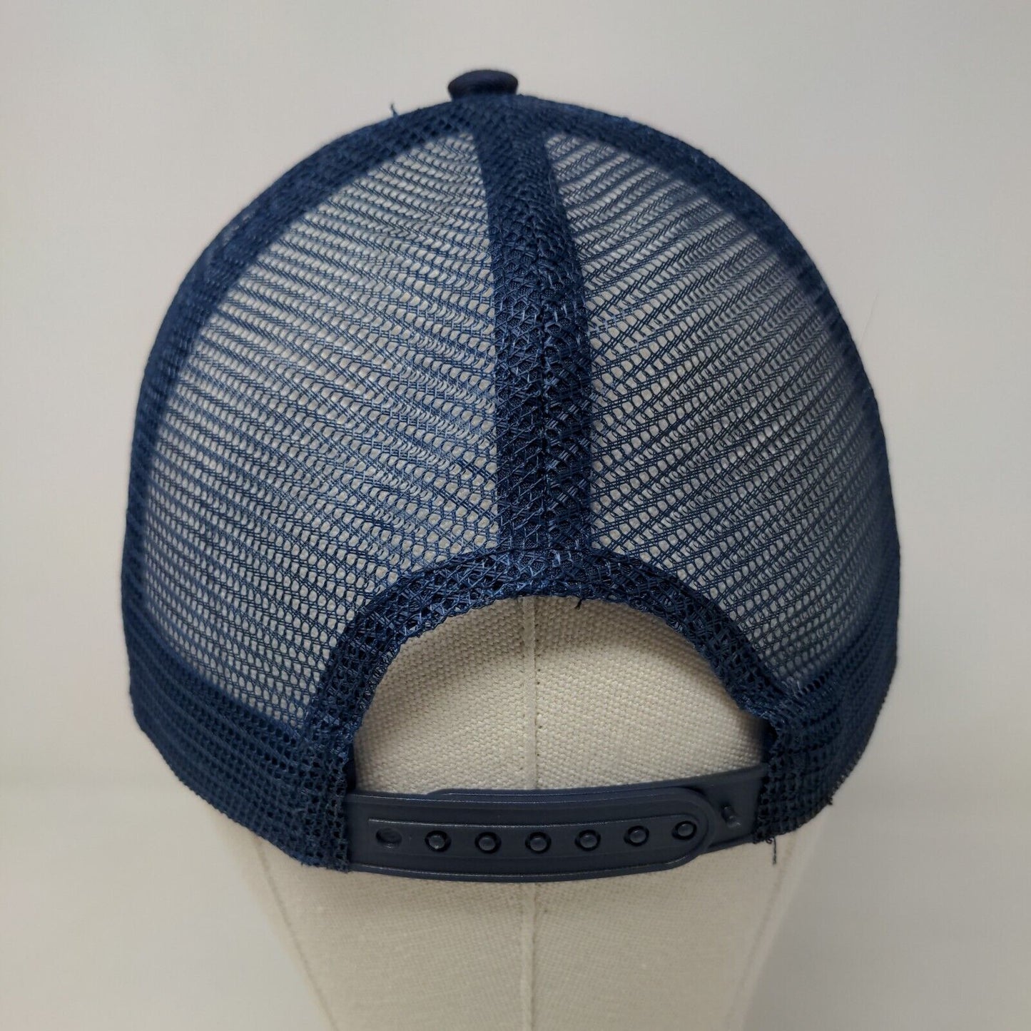 Mobile Drill Men's Snapback Mesh Back Hat Blue Embroidered Logo Polycotton Logo