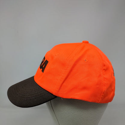 NRA Slideback Hat Orange One Size Adjustable Embroidered Vented Holes 6 Panel