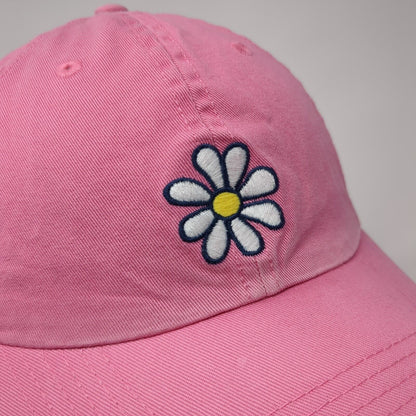 Life is Good Slideback Hat Pink One Size Adjustable Embroidered Floral Cotton