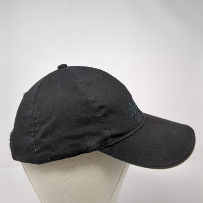 Subway Strapback Hat Black OSFA Adjustable Embroidered Vented Holes Cotton