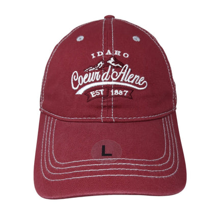 Idaho Coeur d'Alene 1887 Slideback Hat Red Large Embroidered W/Tags